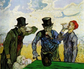  Vincent Oil Painting - The Drinkers after Daumier Vincent van Gogh